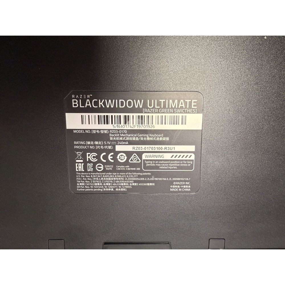 ๐ฎ Razer BlackWidow Ultimate Keyboard โ Green Switches โ USB โ Tested โ
- Picture 5 of 6